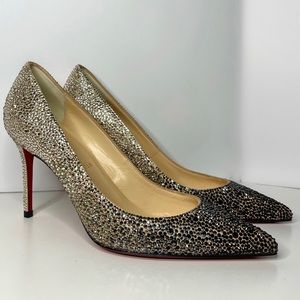 CHRISTIAN LOUBOUTIN Decollete 554 Strass In Aurora Boreale